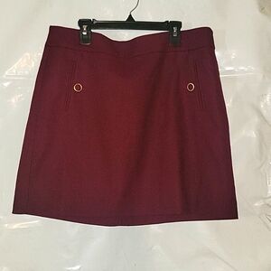 LOFT Burgundy Mini Skirt